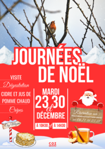 Lire la suite à propos de l’article Les « Journées de Noël » arrivent à la cidrerie Cozmezou, les 23 et 30 décembre !