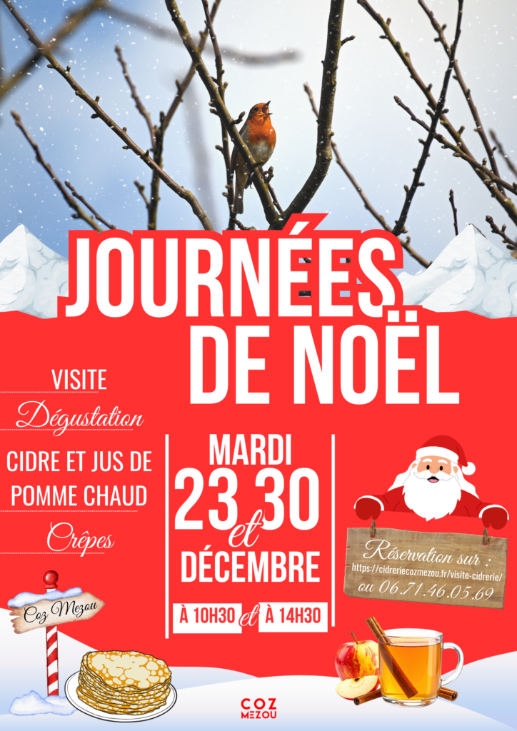 Les « Journées de Noël » arrivent à la cidrerie Cozmezou, les 23 et 30 décembre !